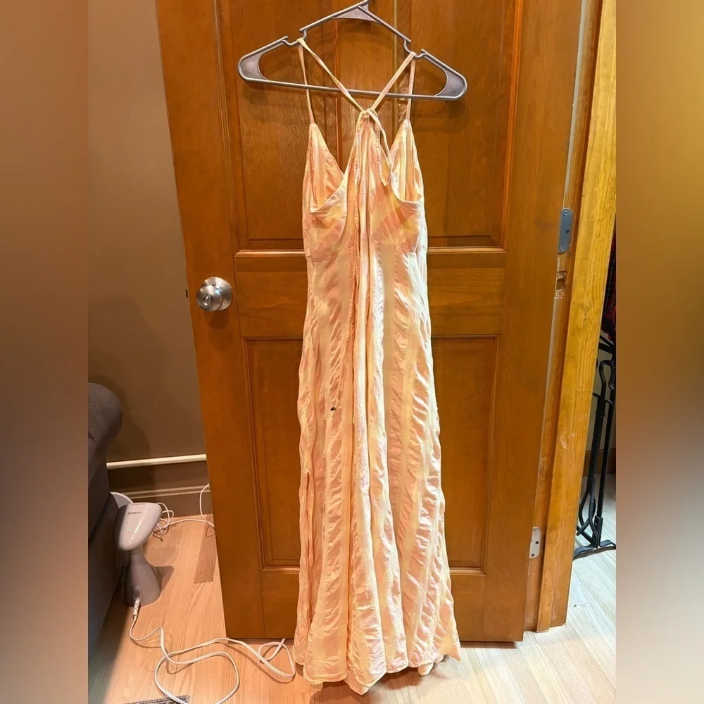 Free People Via Midi Dress Size Medium Creamsicle Combo Everly 100% Cotton